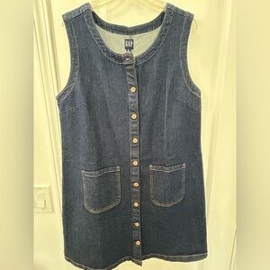 GAP Blue Denim Sleeveless Shift Dress with Pockets
